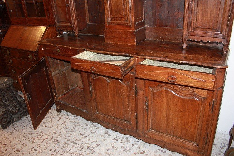 Large French Double-body Sideboard, From The Second Half Of The 1800s, Provençal Style In Oak-photo-4