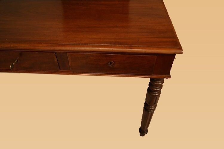 Bureau Français De Style Louis Philippe Des Années 1800 En Acajou-photo-2