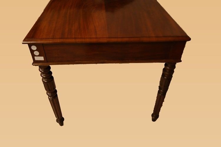 Bureau Français De Style Louis Philippe Des Années 1800 En Acajou-photo-4