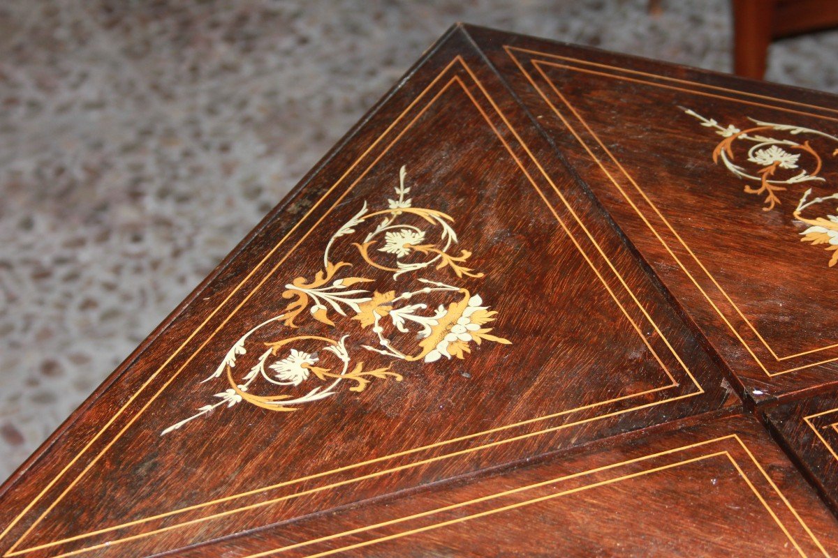 English Second Half Of The 1800s Victorian-style Games Table In Rosewood-photo-3