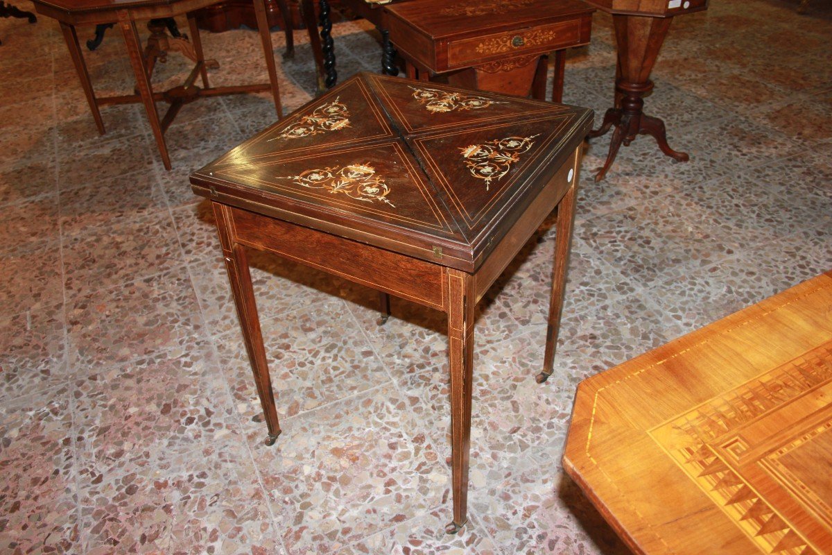 English Second Half Of The 1800s Victorian-style Games Table In Rosewood-photo-1