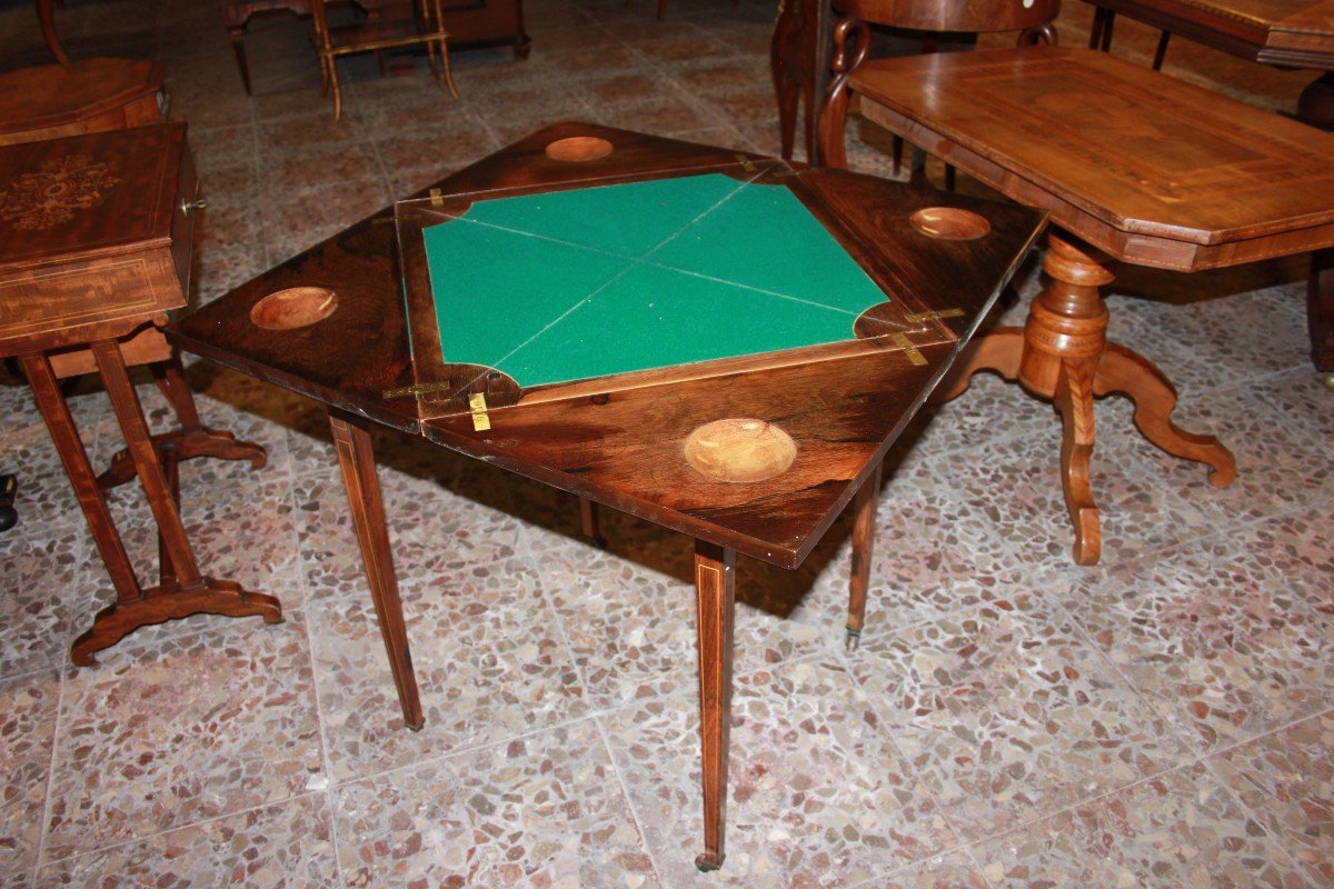 English Second Half Of The 1800s Victorian-style Games Table In Rosewood-photo-4