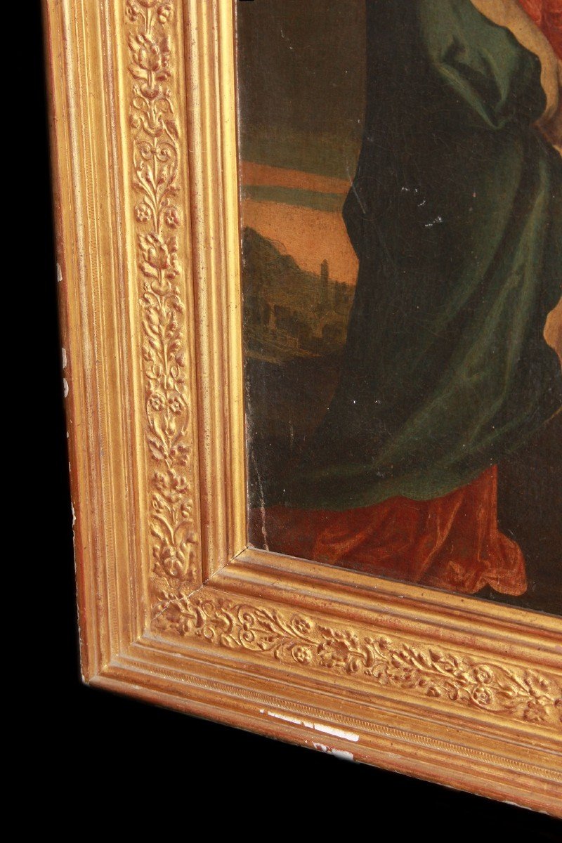 Oil On Canvas French XVIII Century 1700 Depicting Crucifixion-photo-4