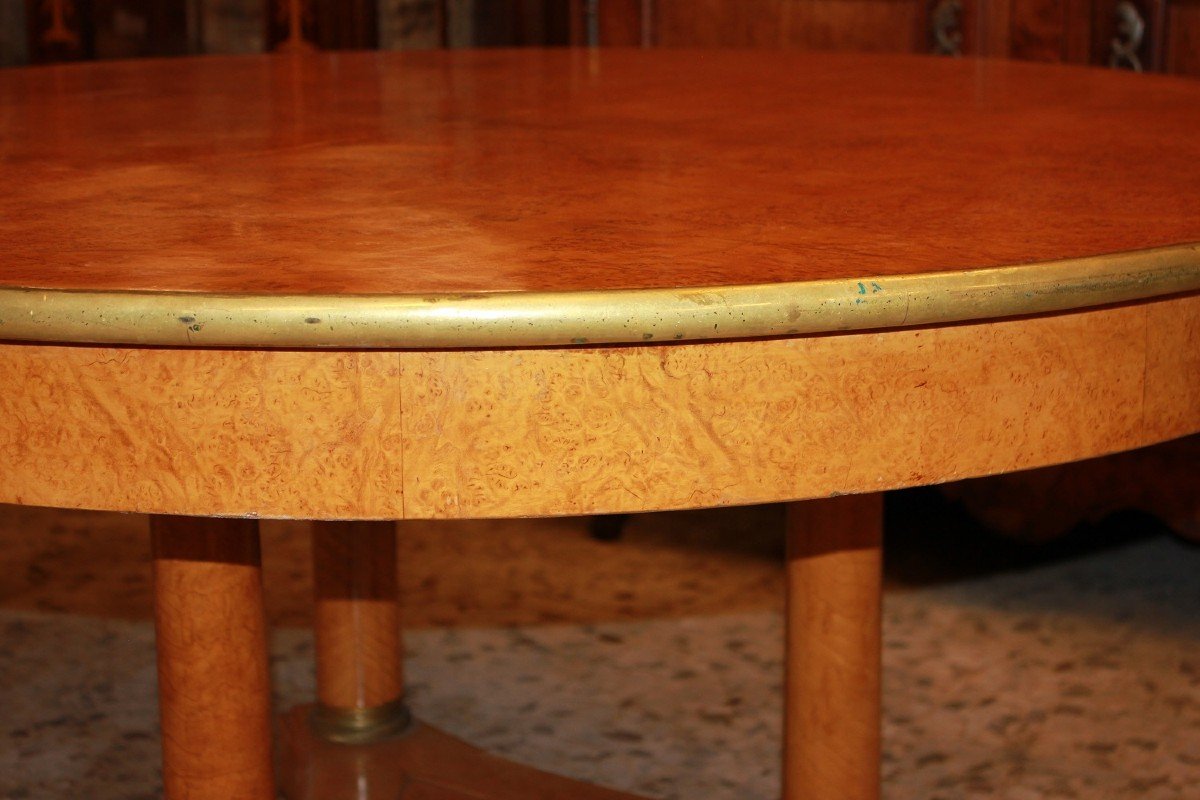Late 19th Century North European Biedermeier Table In Elm Wood And Burl-photo-3