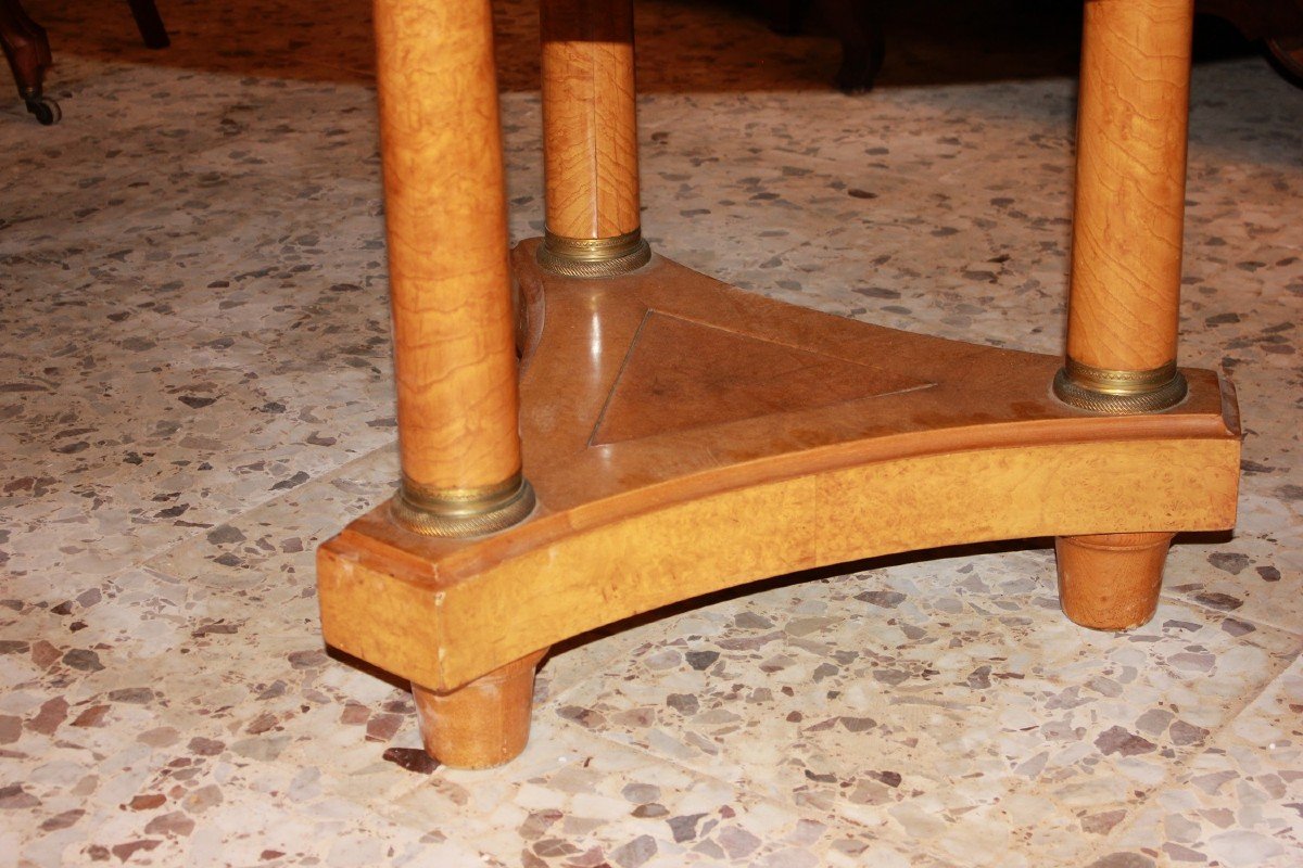 Late 19th Century North European Biedermeier Table In Elm Wood And Burl-photo-4