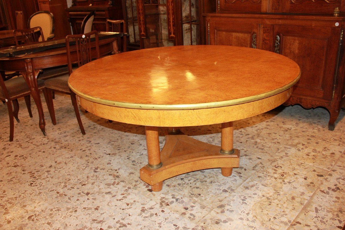 Late 19th Century North European Biedermeier Table In Elm Wood And Burl