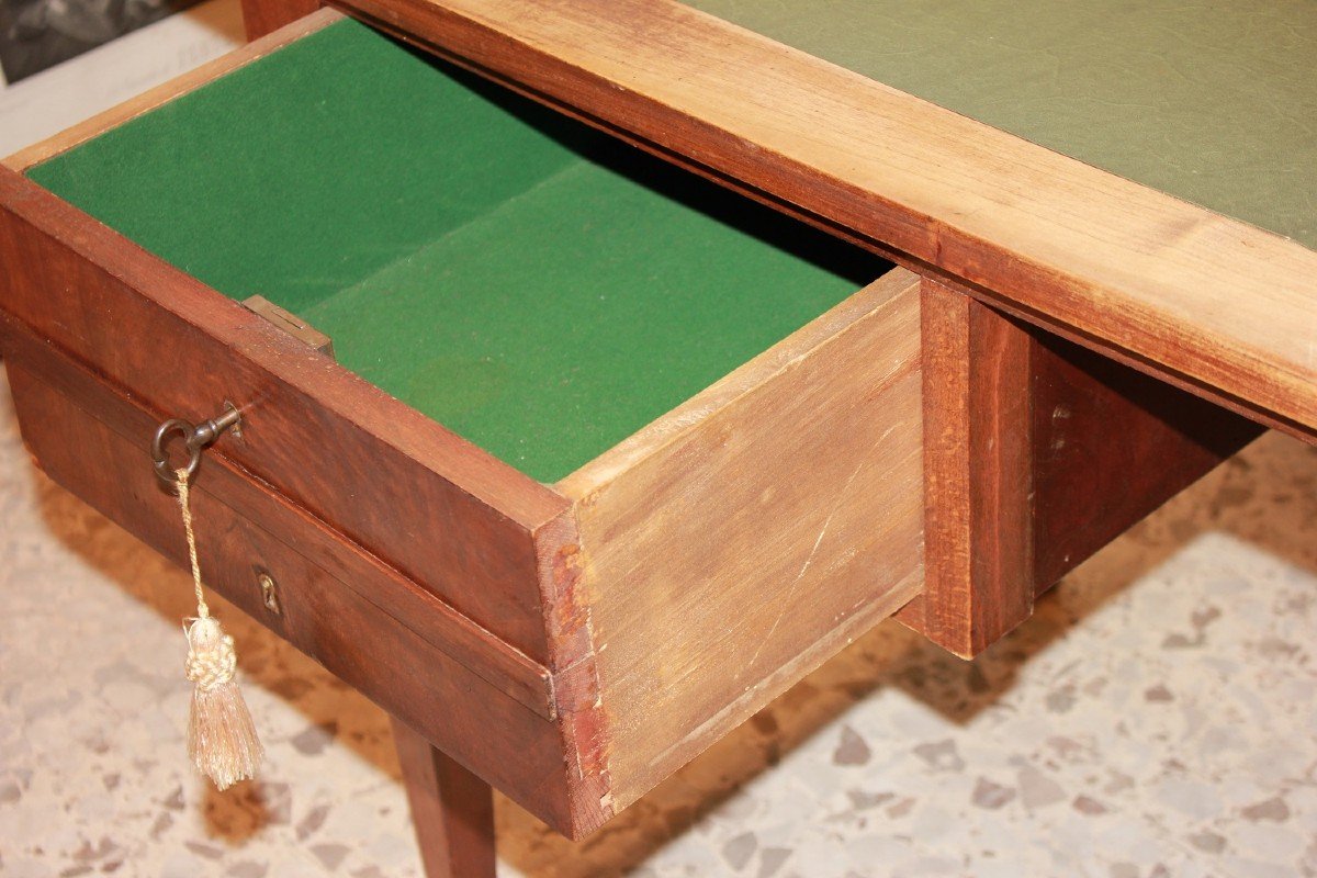Empire Style Desk From Early 1900s In Mahogany Wood With Drawers-photo-4