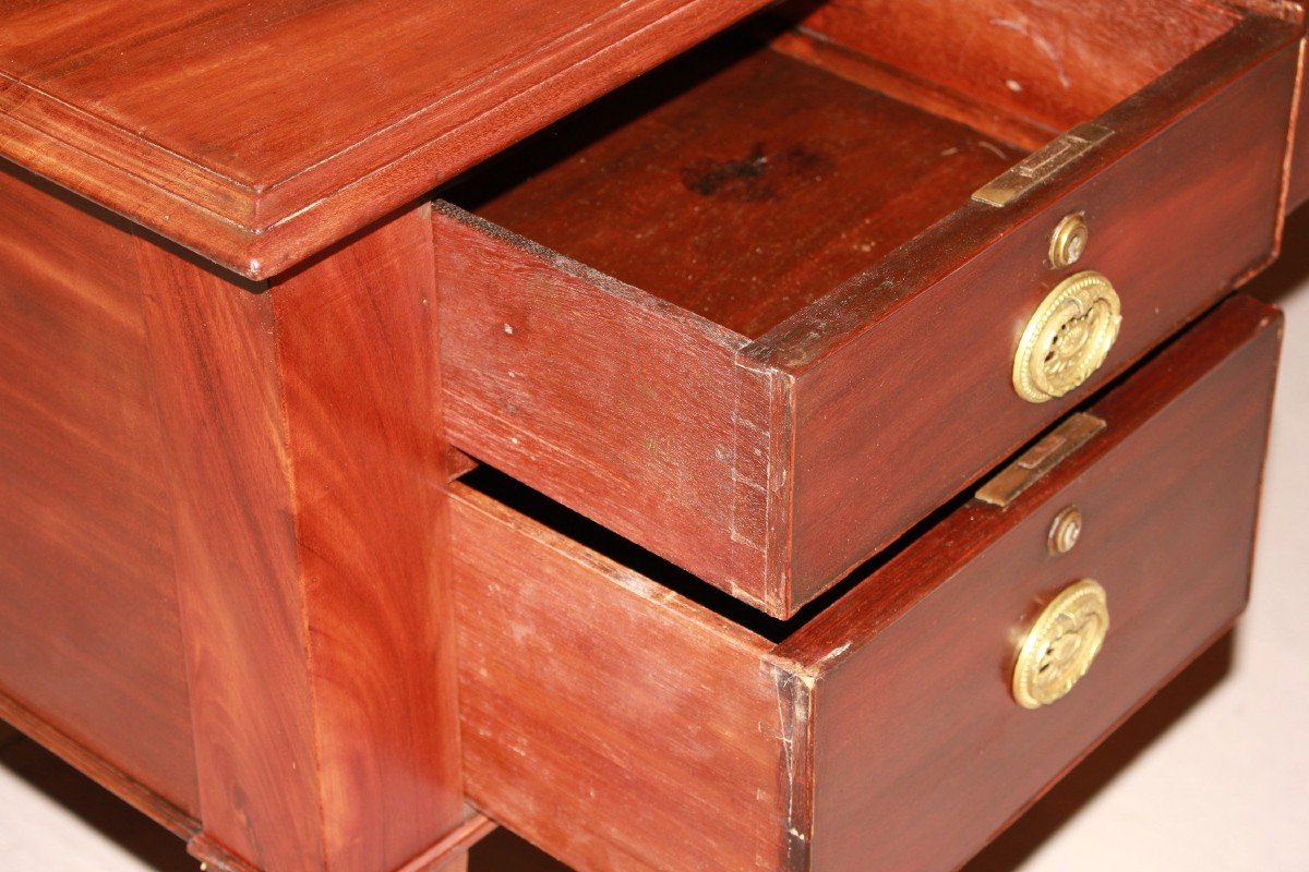 Bureau Louis XVI En Acajou Avec Applications En Bronze, XIXe Siècle-photo-1