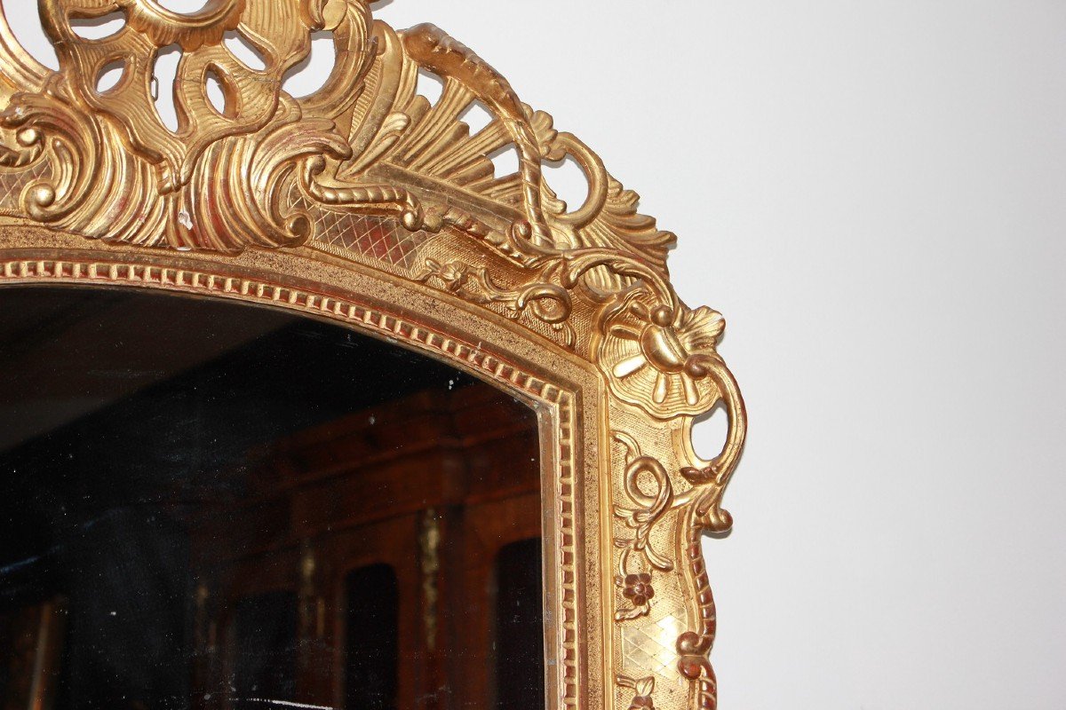 Miroir Doré Français Du Début Du 19ème Siècle Style Louis XV-photo-4