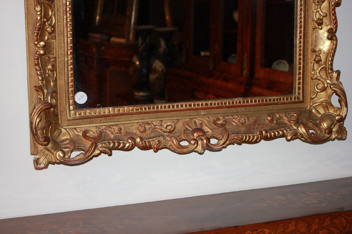 Miroir Doré Français Du Début Du 19ème Siècle Style Louis XV-photo-2