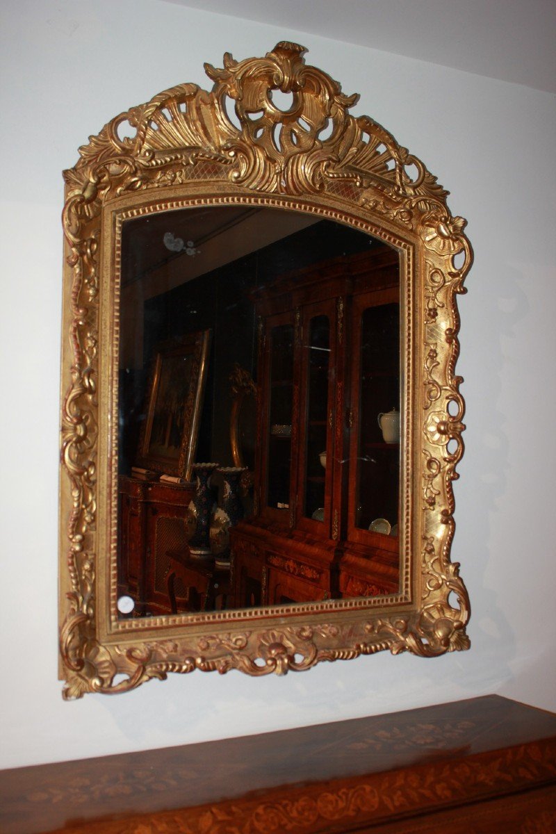 Miroir Doré Français Du Début Du 19ème Siècle Style Louis XV