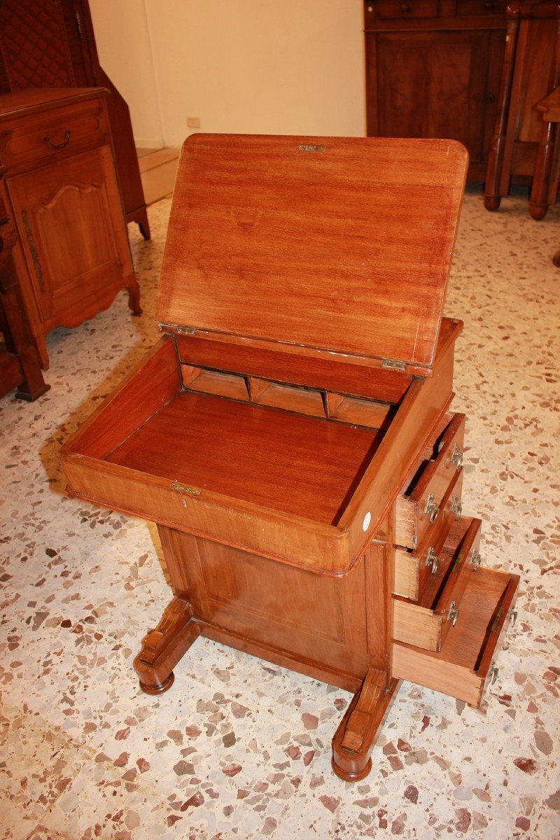 Victorian Mahogany English Davenport Travel Desk, 1800s-photo-2