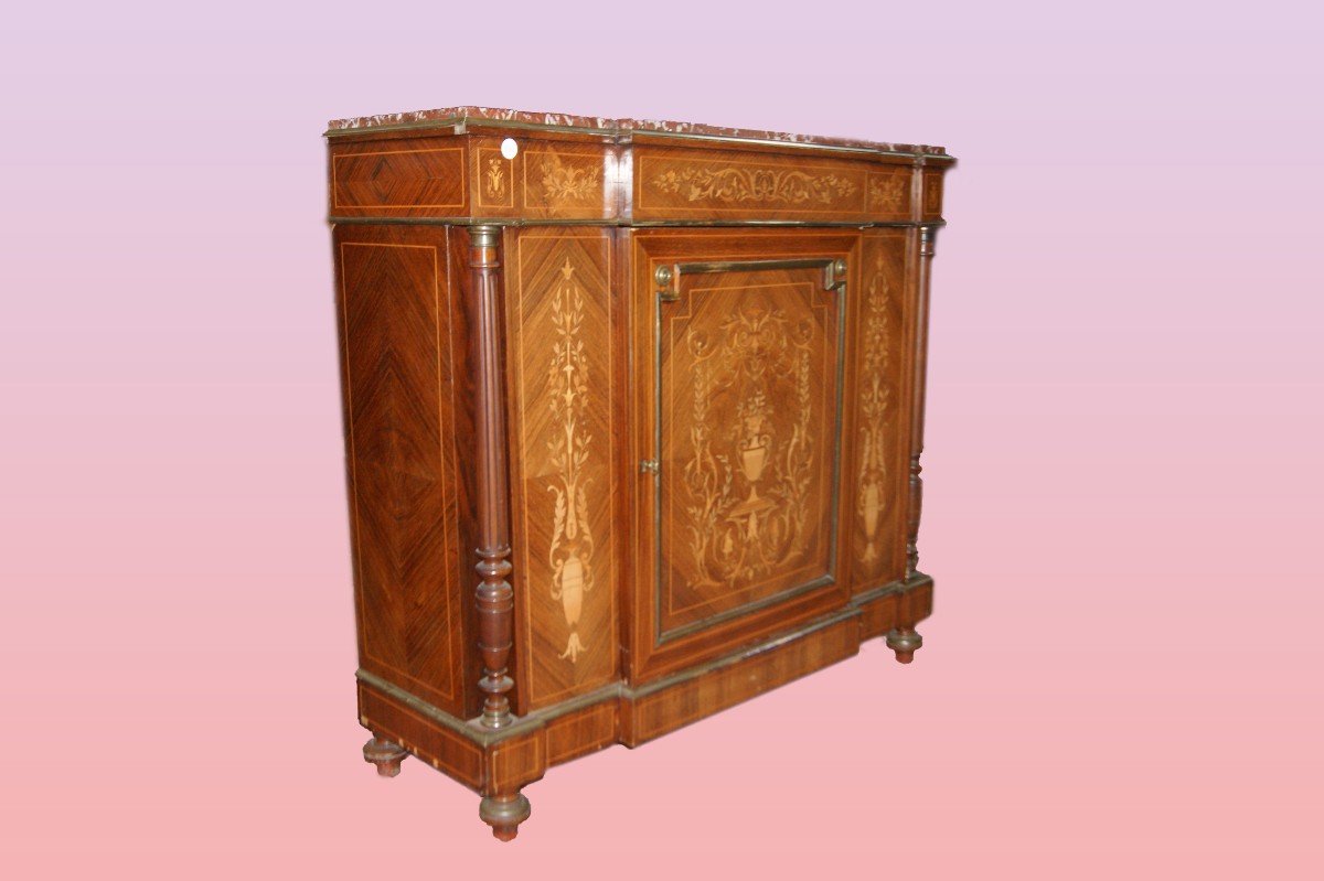 Superb French Servant From The Mid-1800s, Louis XVI Style, In Bois De Violette Wood-photo-3
