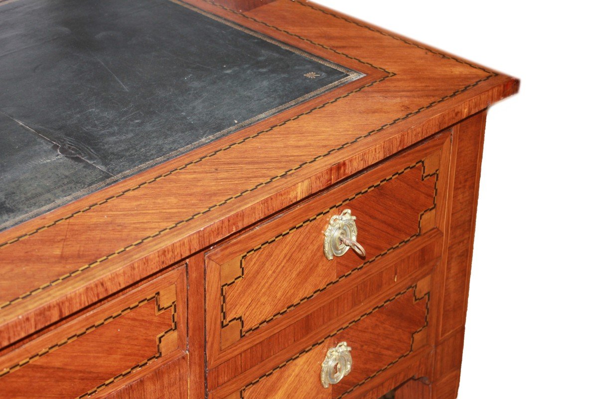 Beautiful French Louis XVI Desk From The Mid-1800s With Inlay Details-photo-3