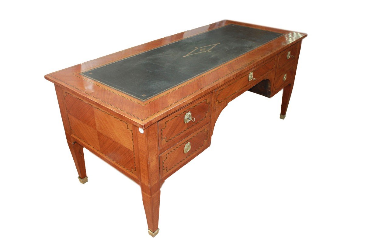 Beautiful French Louis XVI Desk From The Mid-1800s With Inlay Details-photo-4