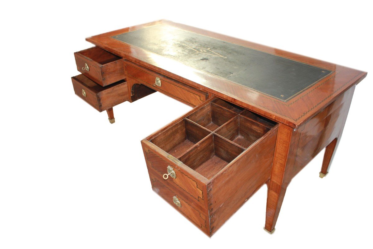 Beautiful French Louis XVI Desk From The Mid-1800s With Inlay Details-photo-2