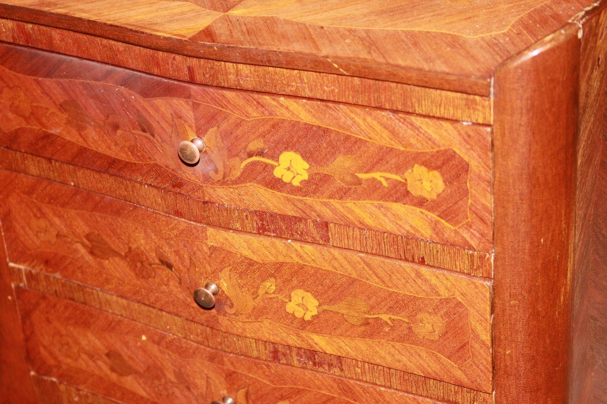 Pair Of French Nightstands From The Early 1900s, Of Transitional Style, In Rosewood. The First -photo-4