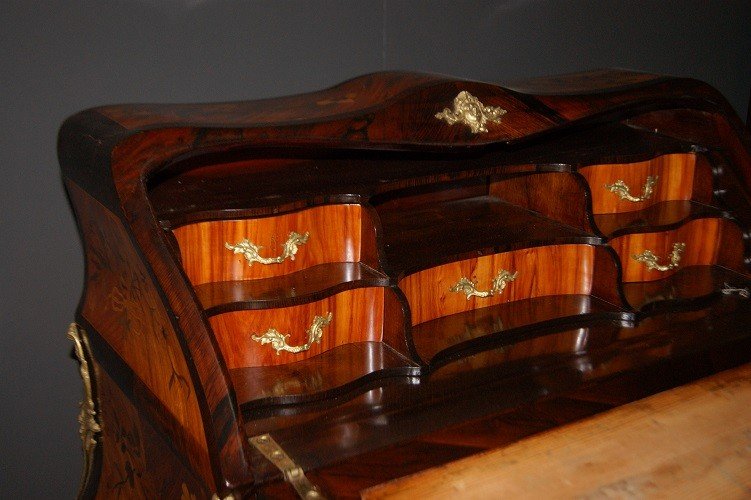 Rabat Bureau De Pente Incrusté Napoléon III De 1800-photo-3