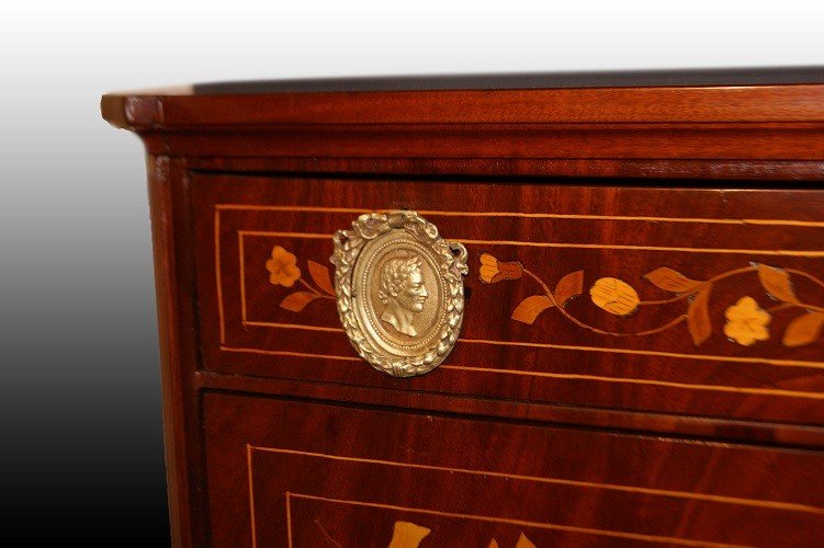 Precious Dutch Secretaire Desk Chest From The Late 1700s And Early 1800s, Louis XVI Style,-photo-1