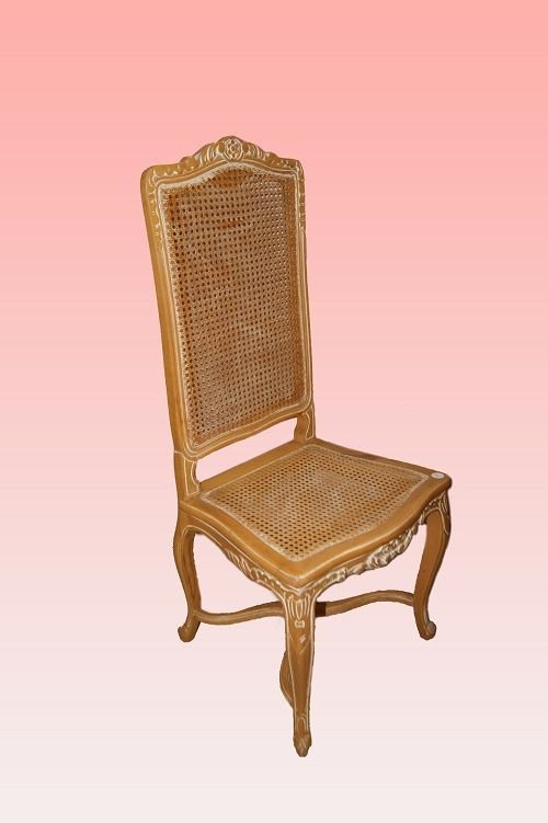 Set Of 6 French Chairs And 2 Armchairs From The Early 1900s, Provençal Style, In Cherry Wood-photo-2