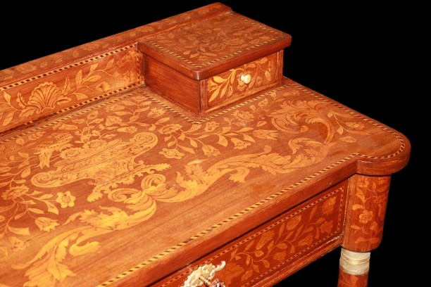 Console Néerlandaise De La Fin Du XVIIIe Siècle, Richement Incrustée Dans Le Style Empire-photo-3