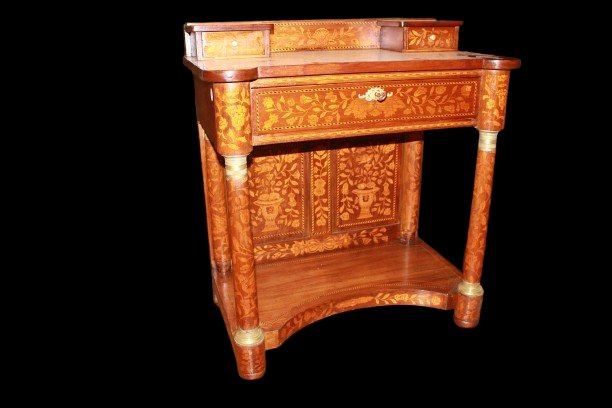 Console Néerlandaise De La Fin Du XVIIIe Siècle, Richement Incrustée Dans Le Style Empire-photo-1