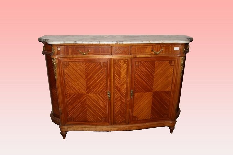 French Sideboards From The Second Half Of The 1800s, Louis XVI Style, In Lemon Wood-photo-2