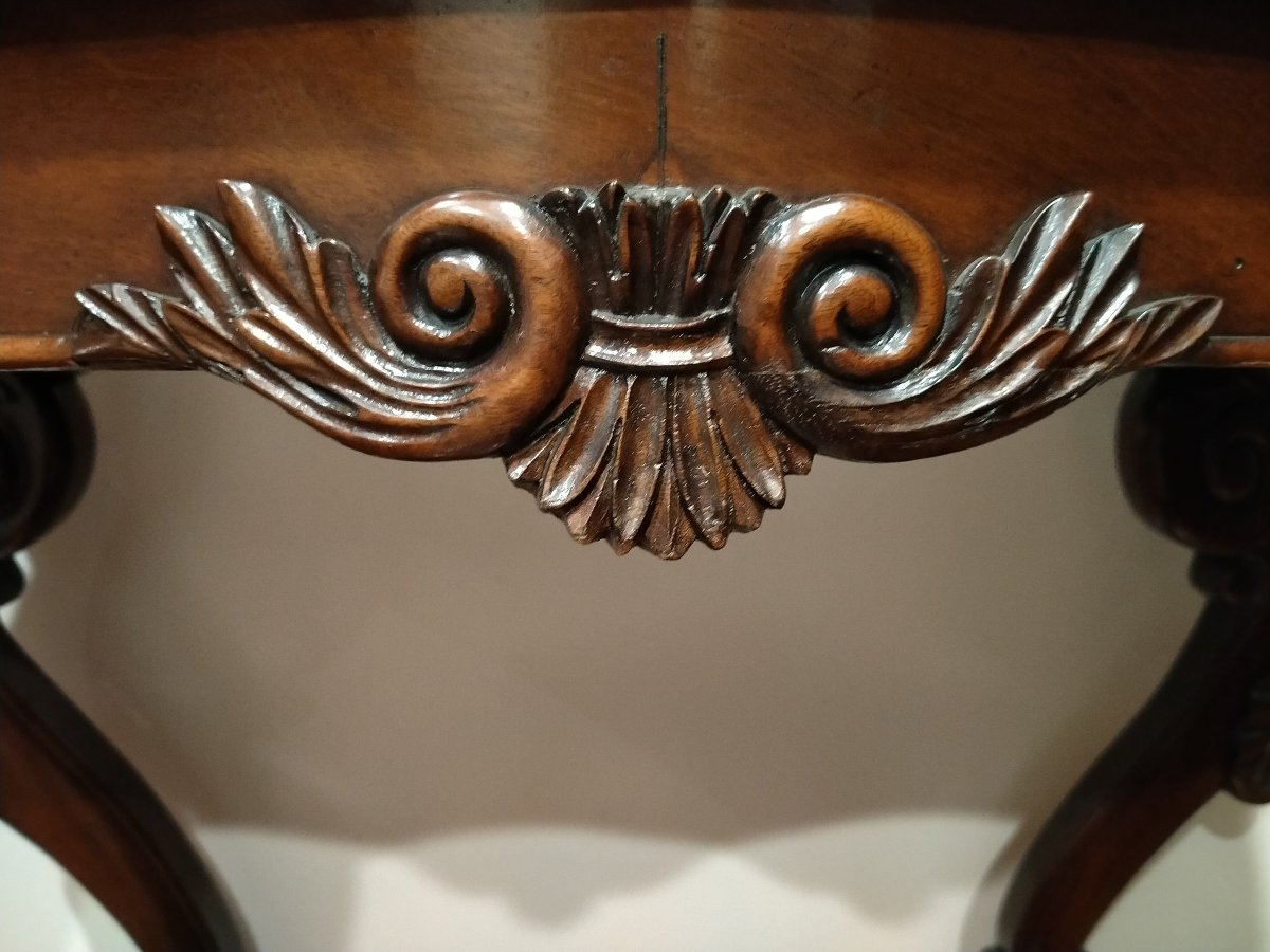 Rare Mahogany And Mahogany Feather Console, Which Opens Like A Book And Turns Into A Game Table-photo-1