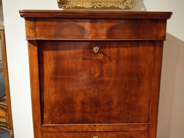 Secrétaire De Style Empire Français Du Milieu Des Années 1800 En Noyer-photo-3