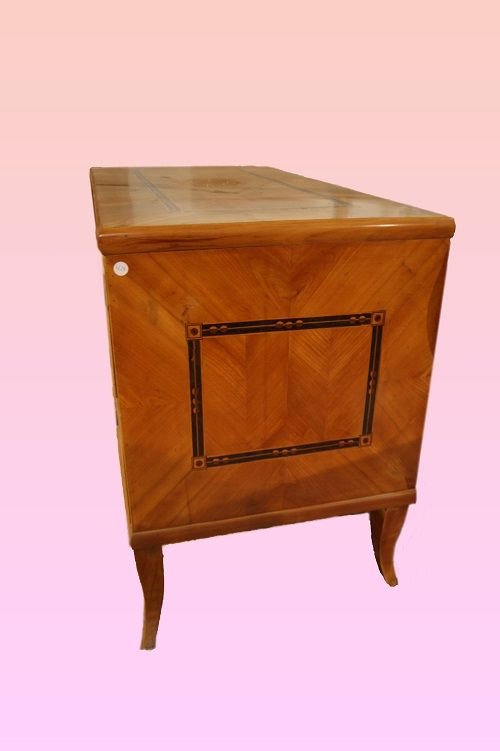 Austrian Chest Of Drawers From The Second Half Of The 1700s, Louis XVI Style, In Elm Wood-photo-3