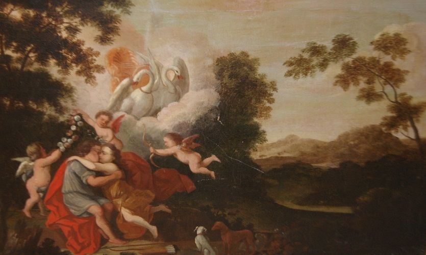  Huile Sur Toile Allégorie De l'Amour De 1700-photo-2