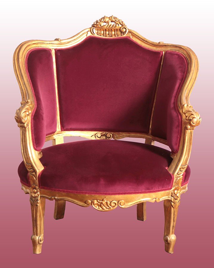 Beautiful Living Room Including A Sofa And 2 Tub Armchairs, French From The Late 1800s -photo-3