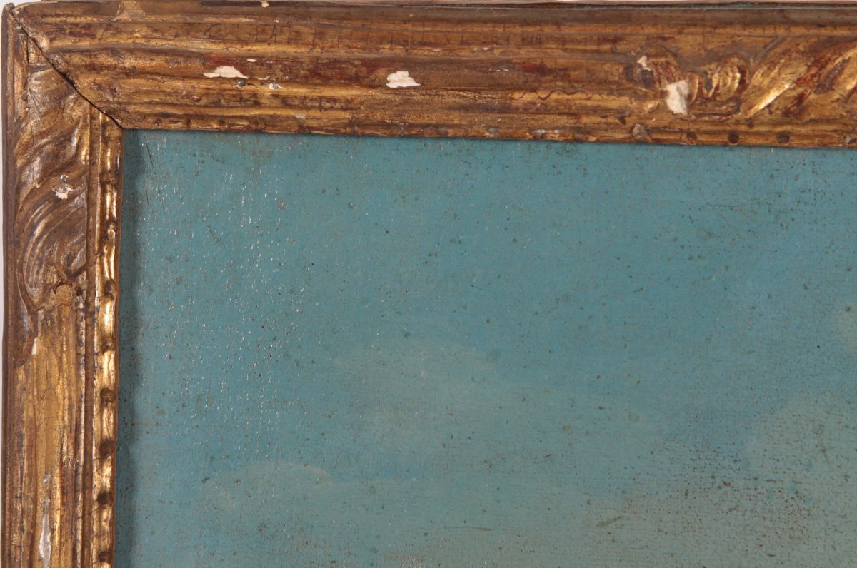 Oil On Canvas Depicting A Couple Of Characters With Animals. The Girl Carries A Basket And A Ga-photo-3