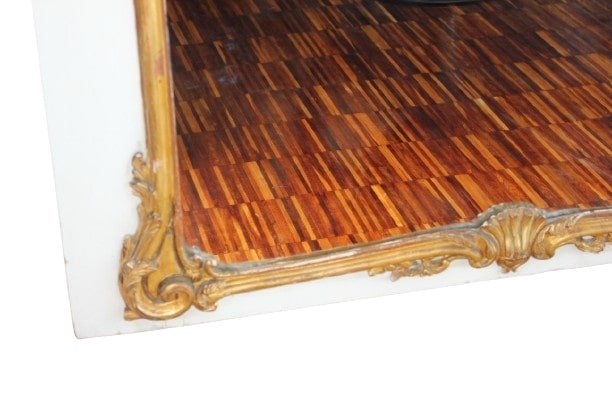 French Louis XV Overmantel Mirror – Late 18th Century, Gilded Frame And Oil On Canvas-photo-4