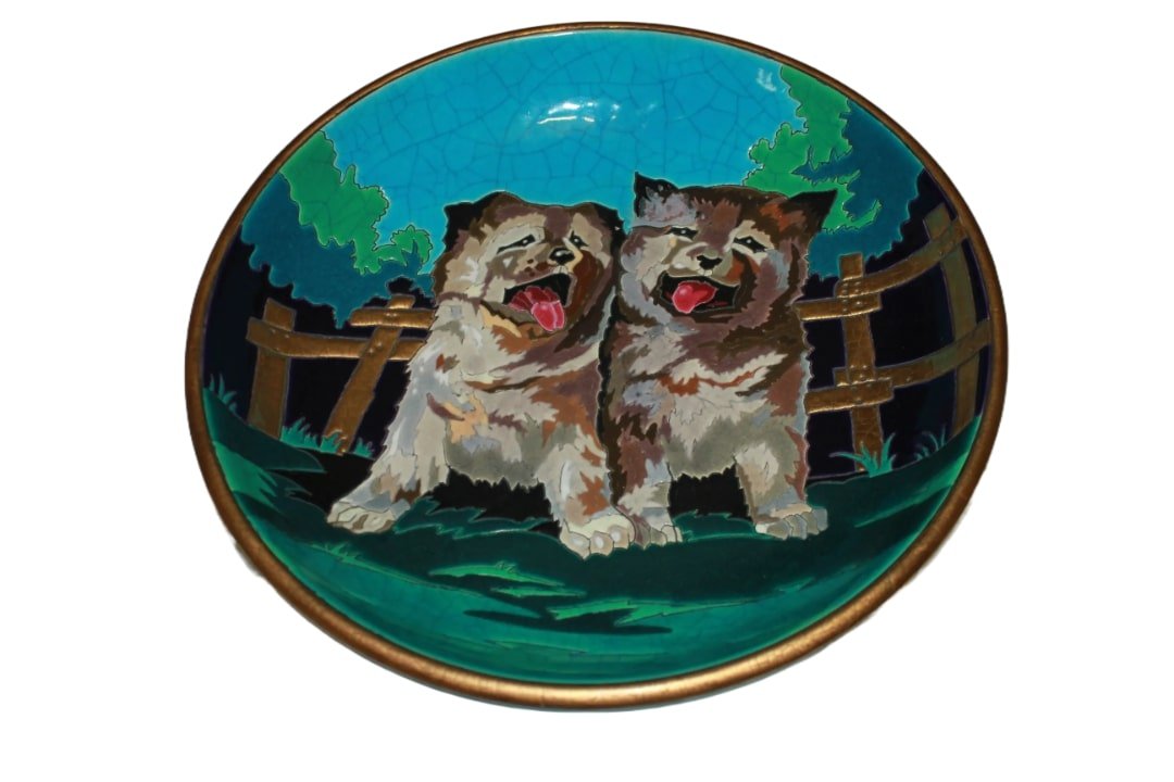 Paire D’assiettes Françaises En Céramique Longwy | Décor Animaux | Début XXe Siècle-photo-1