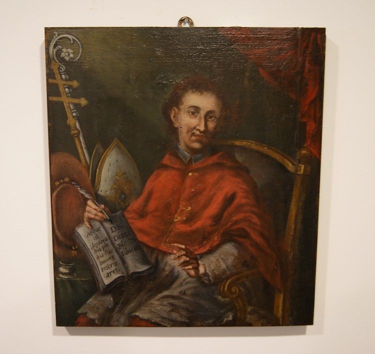 Oil On French Panel From The Early 1800s Representing The Pope Wearing The Tabarro Which Symbol