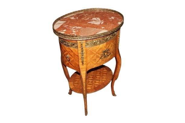 Table De Chevet Française Louis XV – Deuxième Moitié Du XIXe Siècle, Bois De Rose