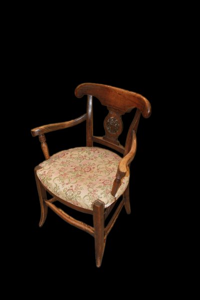Groupe De 4 Chaises Fauteuils Rustiques Françaises De La Fin Du XIXe Siècle En Noyer-photo-2