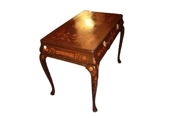 Table Bureau Néerlandaise En Acajou Marqueté – Début XIXe Siècle-photo-4