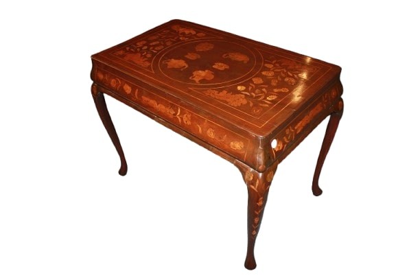 Table Bureau Néerlandaise En Acajou Marqueté – Début XIXe Siècle-photo-1