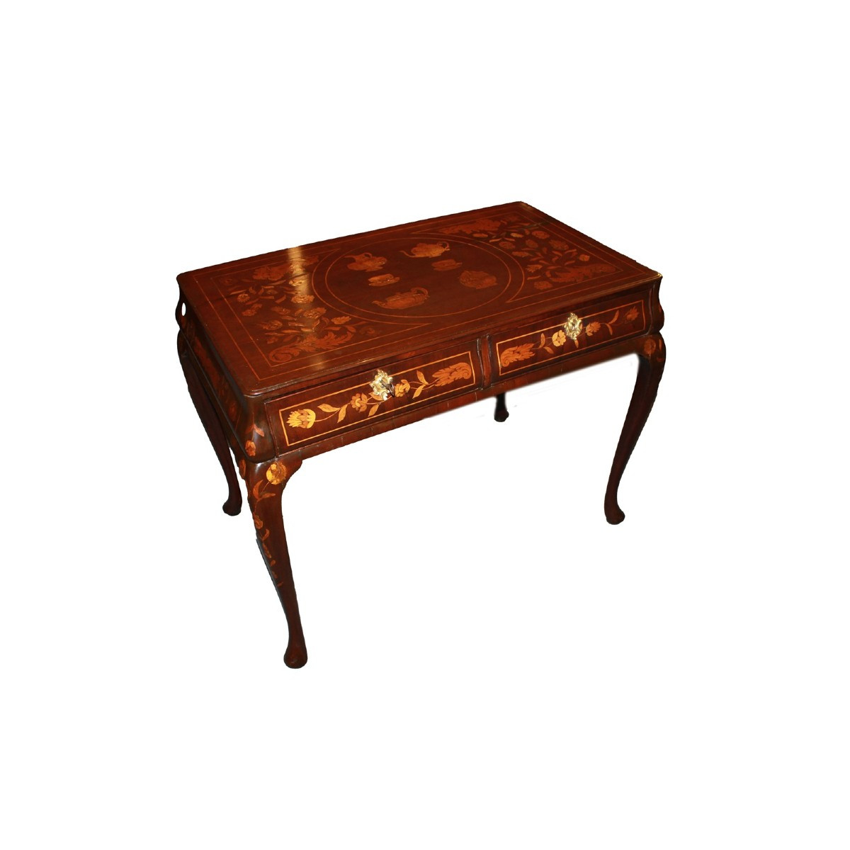 Table Bureau Néerlandaise En Acajou Marqueté – Début XIXe Siècle