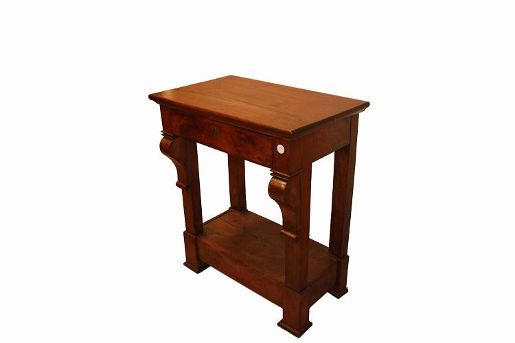Petite Console De Style Empire Français De La Seconde Moitié Du XIXe Siècle En Acajou-photo-2