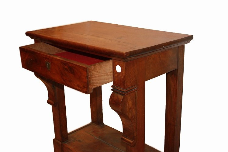 Petite Console De Style Empire Français De La Seconde Moitié Du XIXe Siècle En Acajou-photo-4