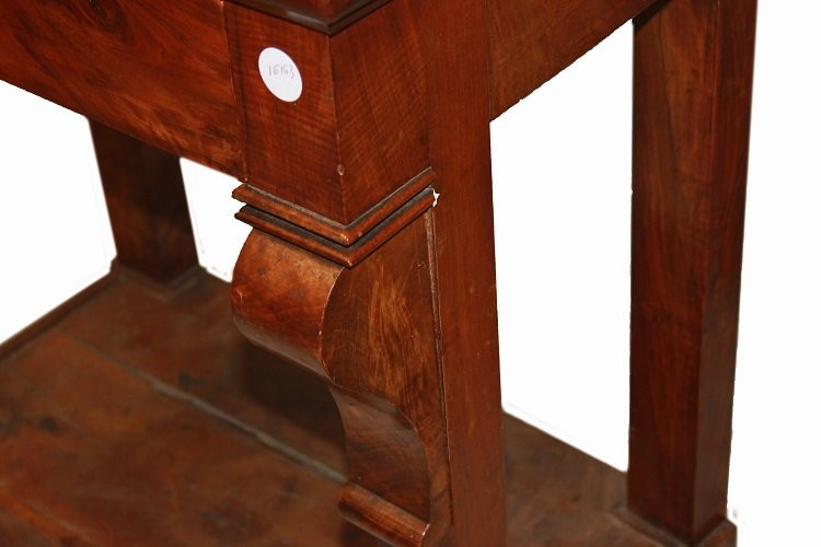 Petite Console De Style Empire Français De La Seconde Moitié Du XIXe Siècle En Acajou-photo-1