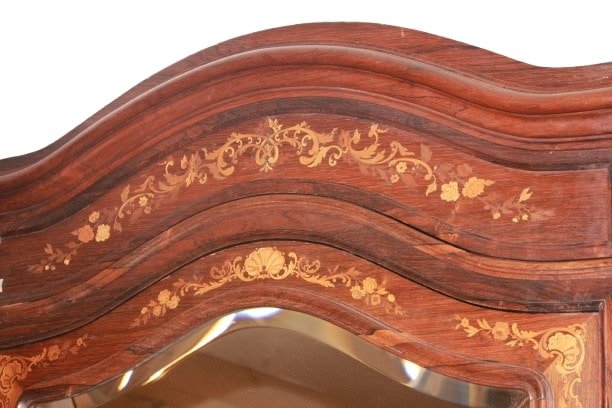 Armoire Française Du XIXe Siècle – Style Louis XV En Palissandre Marqueté-photo-2