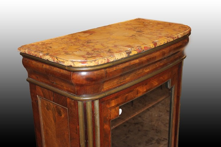 Petite Vitrine Française De Style Louis XV De La Moitié Du XIXe Siècle, Avec Des Ornements-photo-2