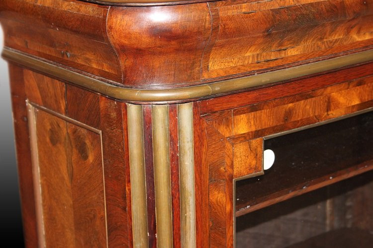 Petite Vitrine Française De Style Louis XV De La Moitié Du XIXe Siècle, Avec Des Ornements-photo-3
