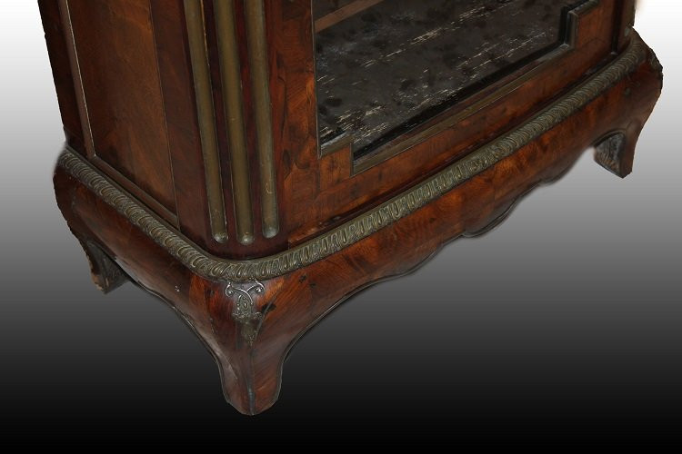 Petite Vitrine Française De Style Louis XV De La Moitié Du XIXe Siècle, Avec Des Ornements-photo-4