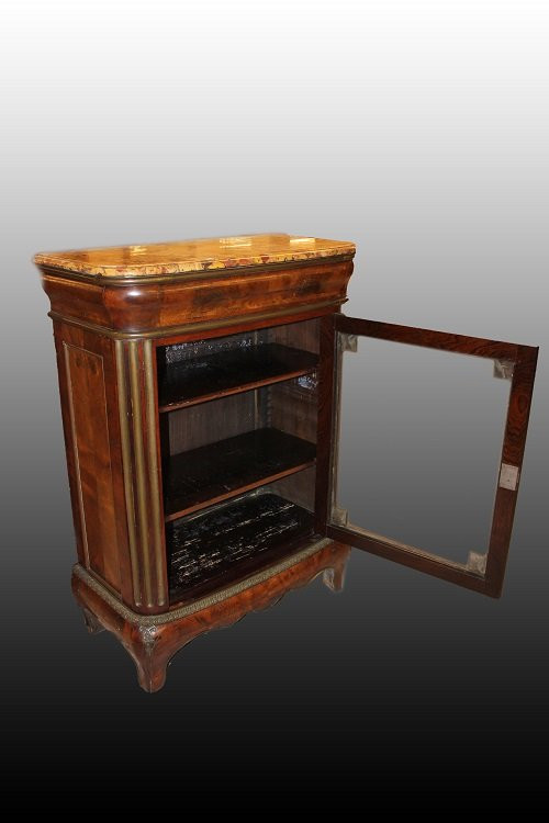 Petite Vitrine Française De Style Louis XV De La Moitié Du XIXe Siècle, Avec Des Ornements-photo-2