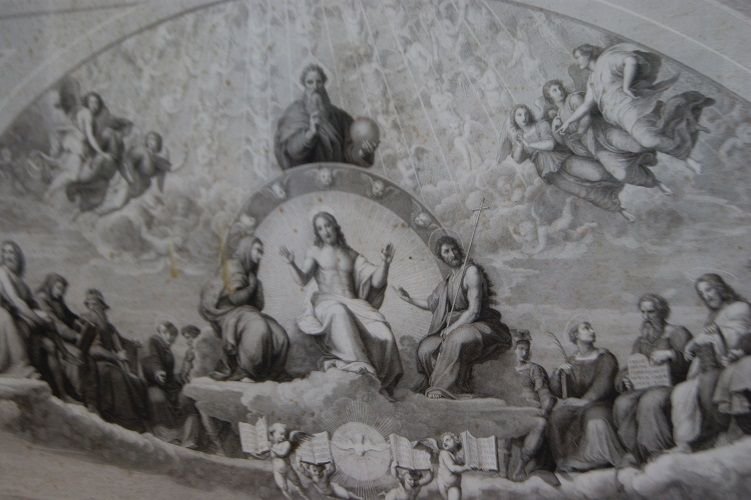 French Print From The Second Half Of 1800 Representing "the Last Judgment". The Main Concept Of-photo-1